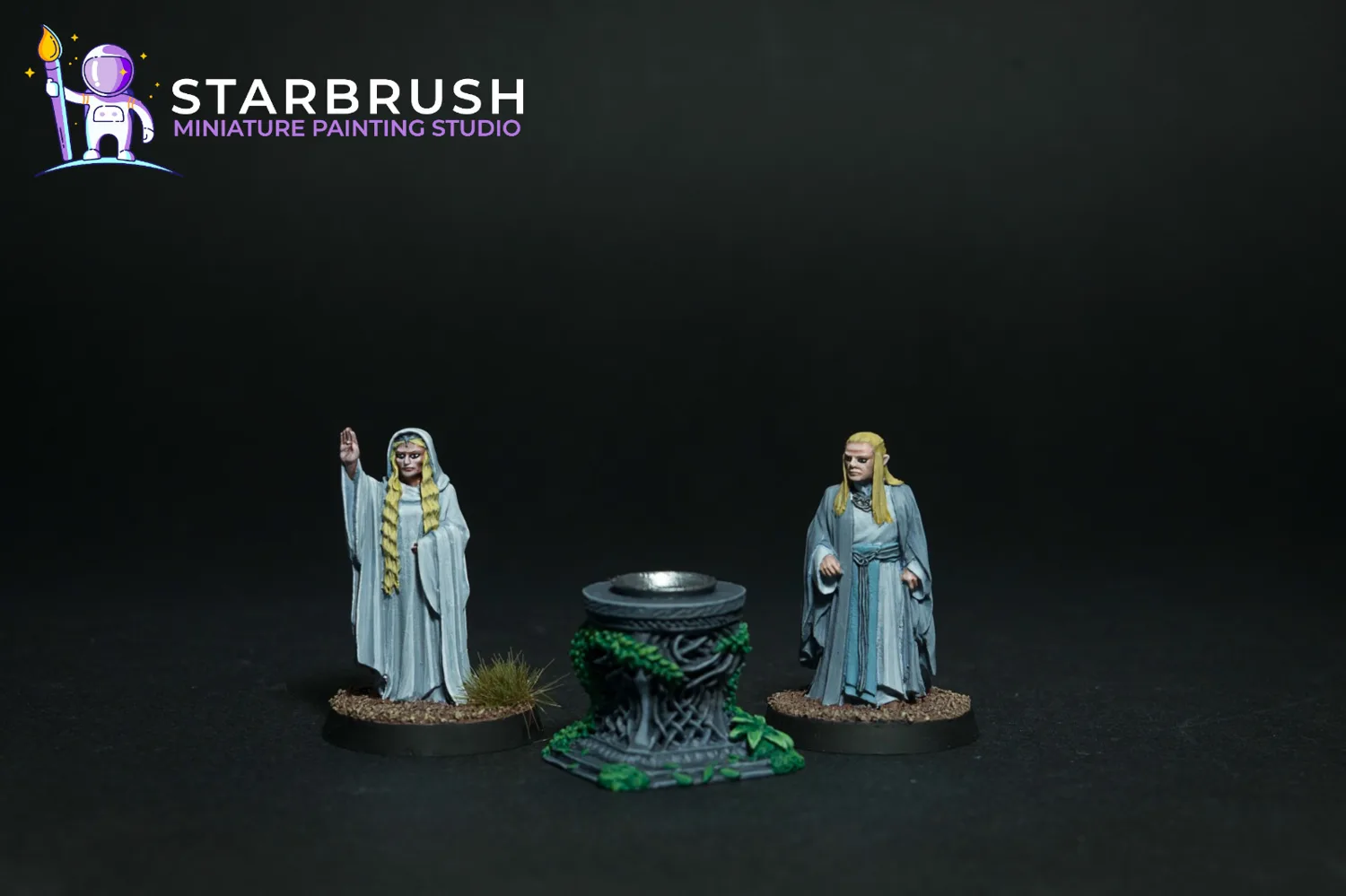 Galadriel, Celeborn y el Espejo de Galadriel para El Señor de los Anillos pintados a Nivel 2