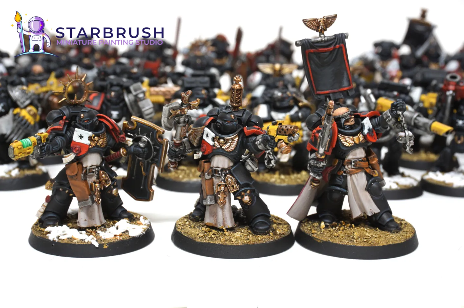 Black Templars Terminators with yellow power fists and black armour