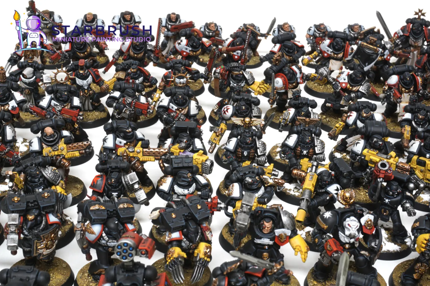 Full view of the Black Templars crusade deployed in battle formation