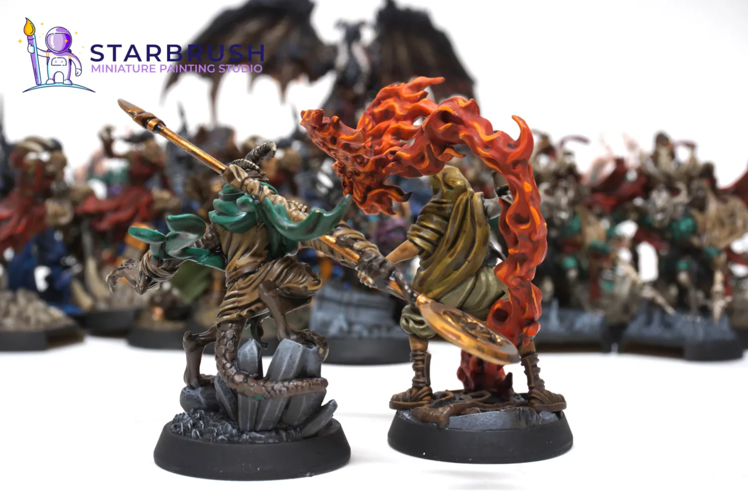 View of the Descent Legends of the Dark miniature collection painted to Level 3 by Starbrush Studio (7)