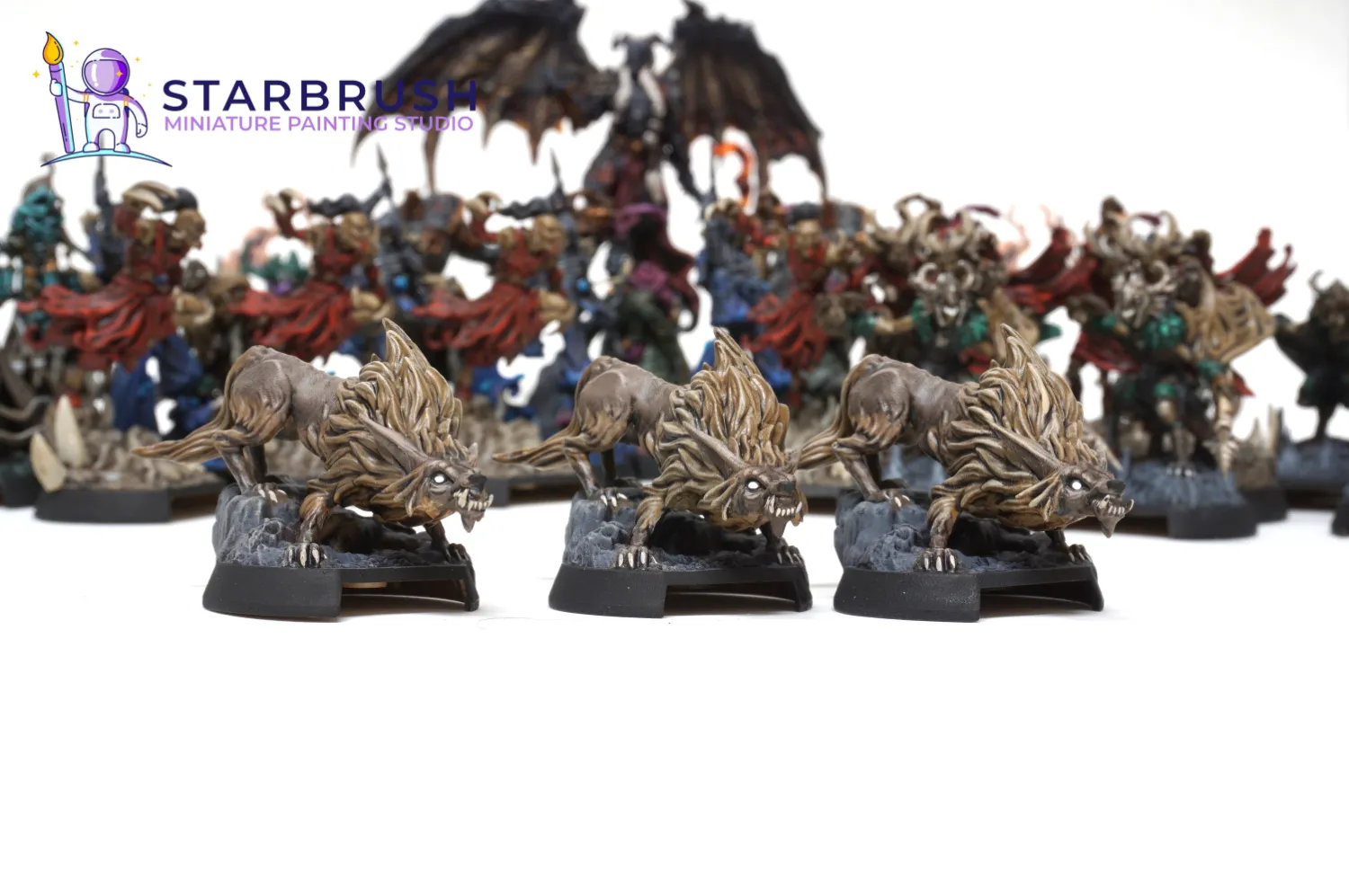 View of the Descent Legends of the Dark miniature collection painted to Level 3 by Starbrush Studio (10)