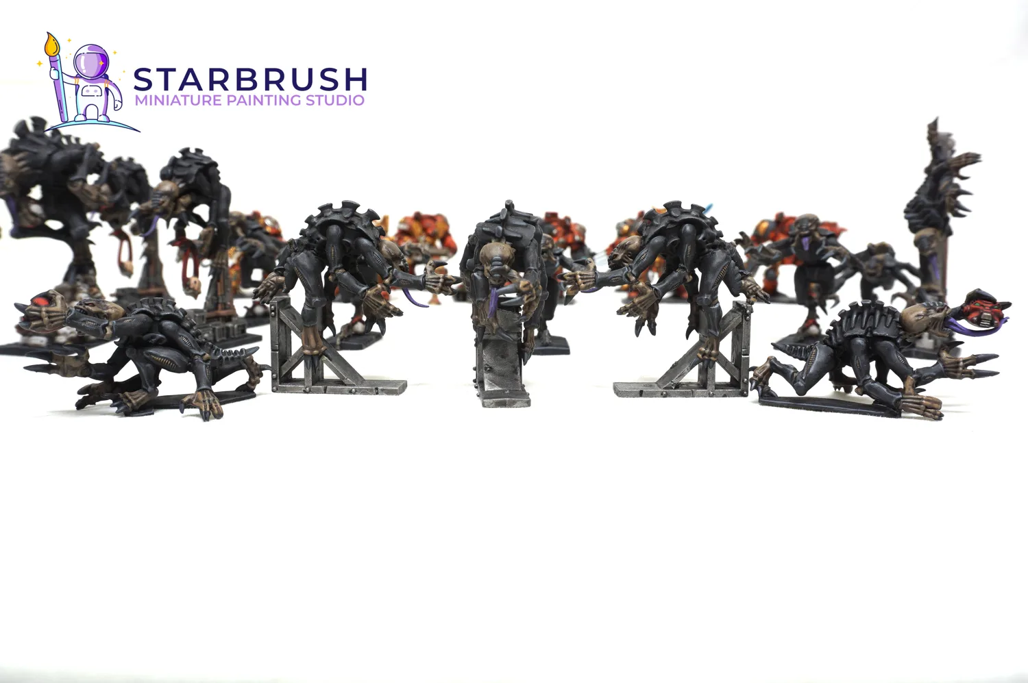 Escuadra de Exterminadores de los Ángeles Sangrientos de Space Hulk pintada a Nivel 2 con armaduras rojas y sombreado en panel