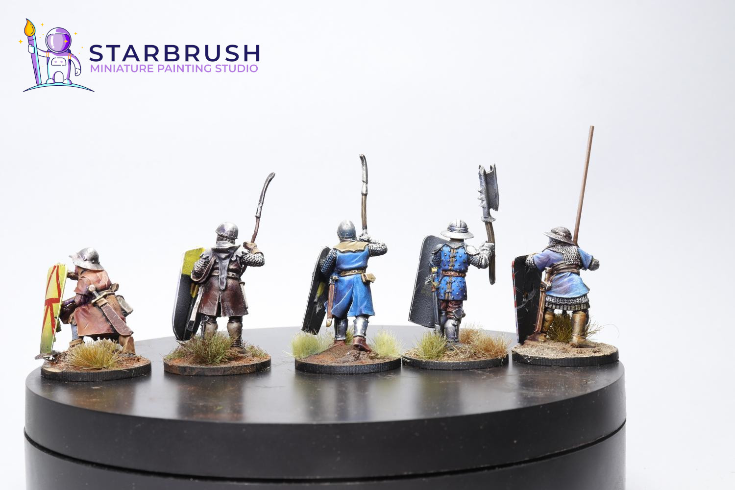 Miniaturas medievales siglos XII–XIV — formación de infantería