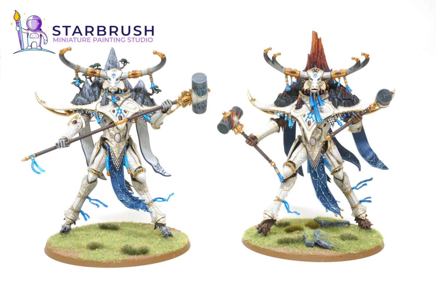 Avalenor, the Stoneheart King, miniatura Lumineth Realm-lords pintada a nivel estudio