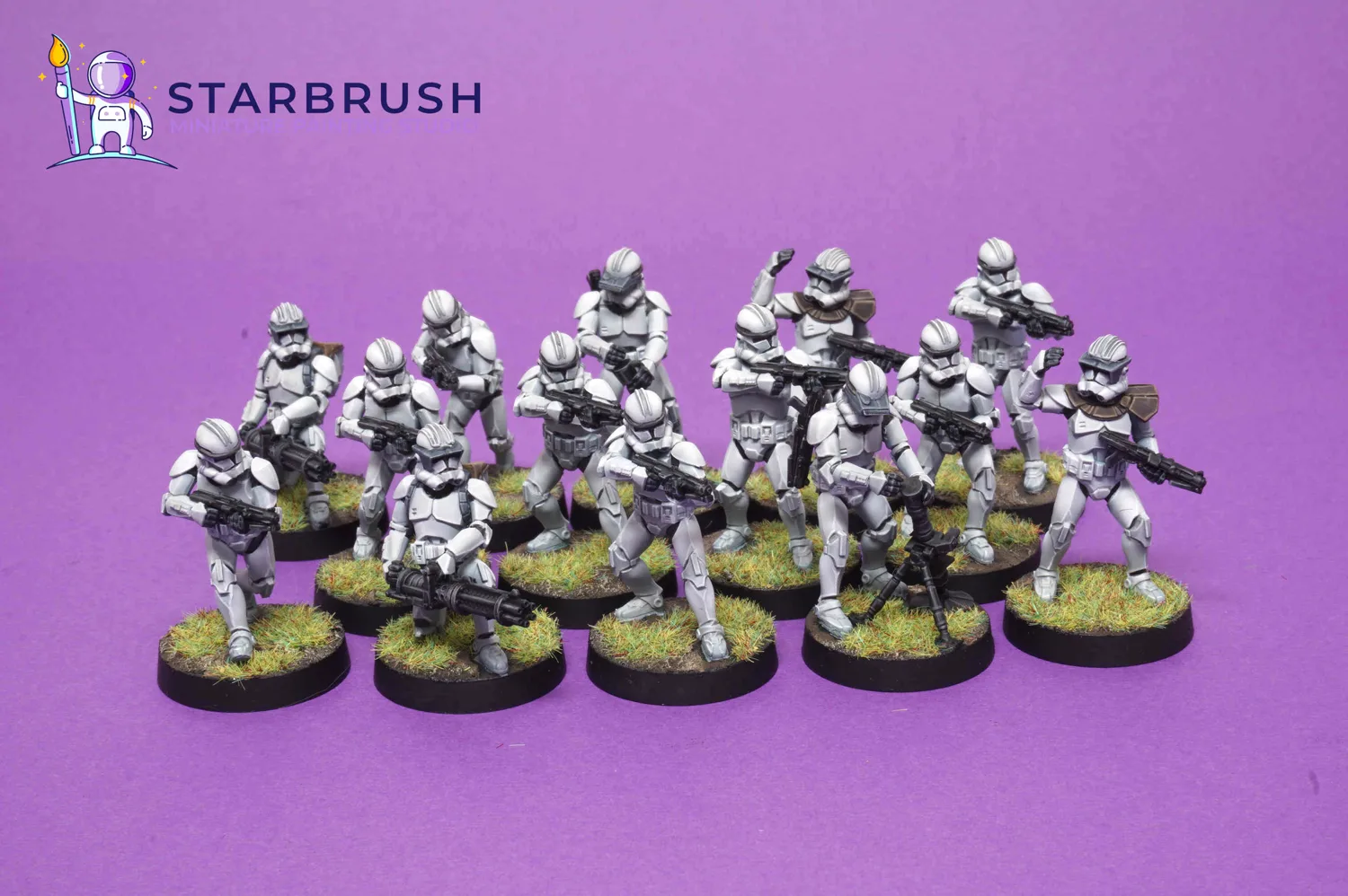 Phase II Clone Trooper squad showing clean panel lining over the white armour at Level 4 Showcase