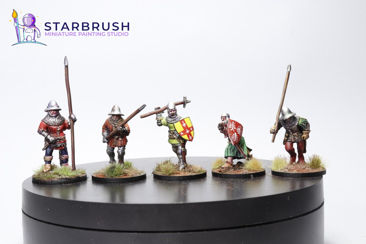 Miniaturas medievales siglos XII–XIV — hombres de armas