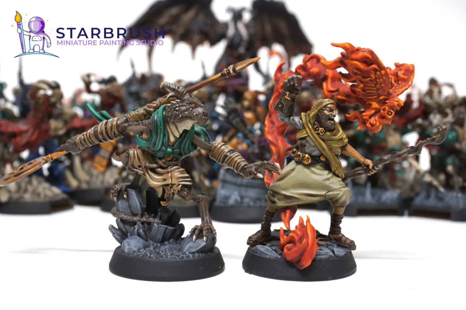 View of the Descent Legends of the Dark miniature collection painted to Level 3 by Starbrush Studio (6)