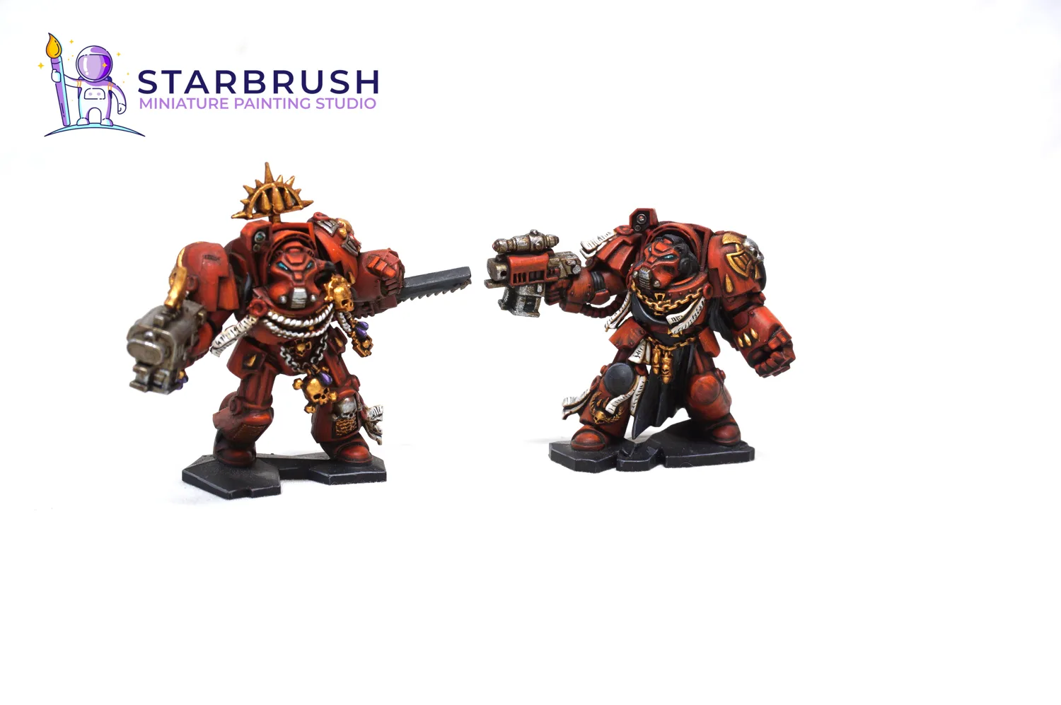 Detalle del Líder de la progenie (Broodlord) Genestealer de Space Hulk con caparazón azul marino a Nivel 2